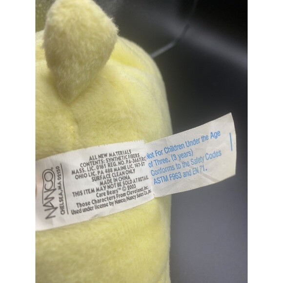 Care Bears 2003 Nanco “Funshine Bear” 10” Plush Stuffed Animal Yellow Sunshine - Picture 6 of 6